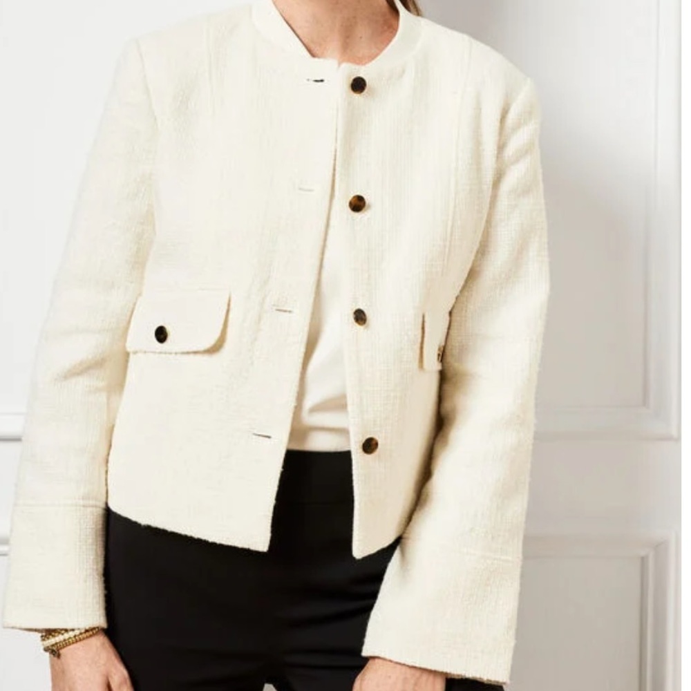 Talbots Cream Textured Blazer